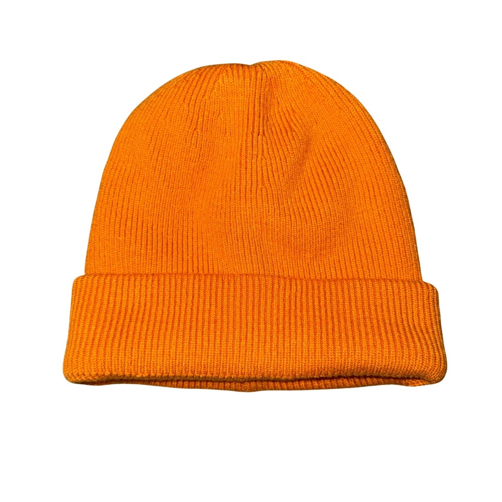 Sunday Best Beanie Women One Size Orange Excellent Ribbed Knit Wool Blend Hat